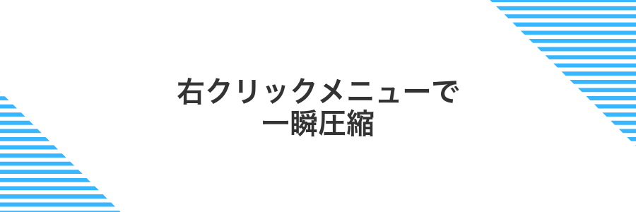 右クリックメニューで一瞬圧縮