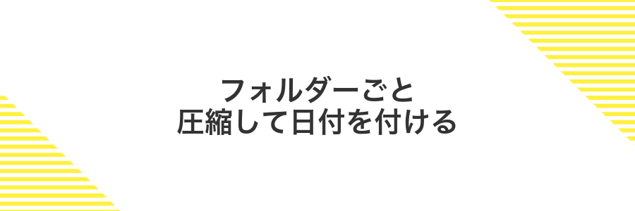 フォルダーごと圧縮して日付を付ける