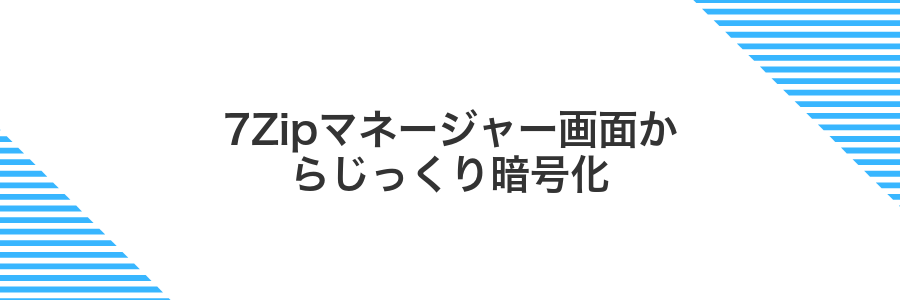 7Zipマネージャー画面からじっくり暗号化