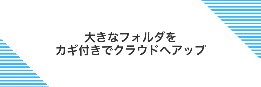 大きなフォルダをカギ付きでクラウドへアップ