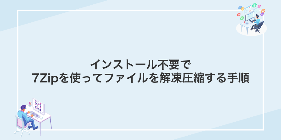 インストール不要で7Zipを使ってファイルを解凍圧縮する手順