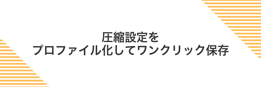 圧縮設定をプロファイル化してワンクリック保存