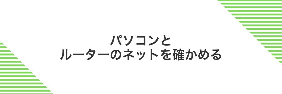 パソコンとルーターのネットを確かめる