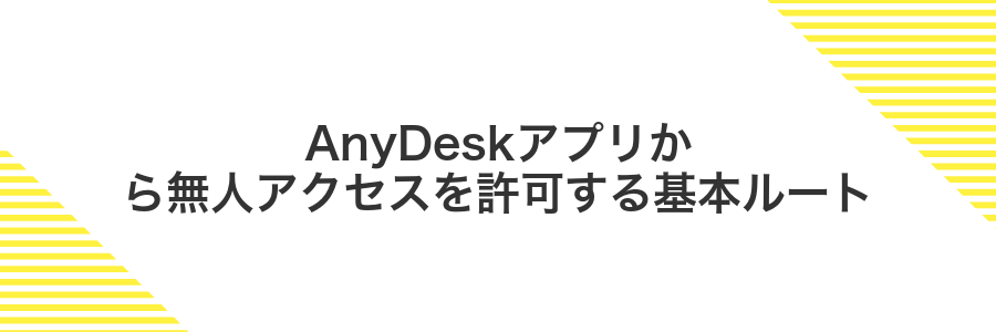 AnyDeskアプリから無人アクセスを許可する基本ルート