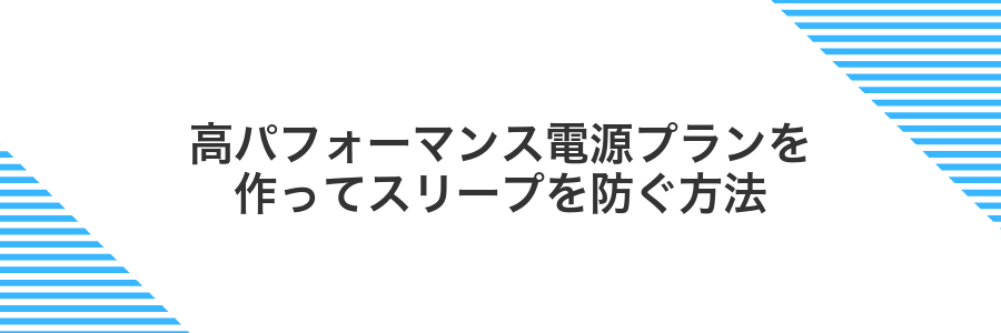 高パフォーマンス電源プランを作ってスリープを防ぐ方法