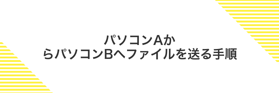 パソコンAからパソコンBへファイルを送る手順