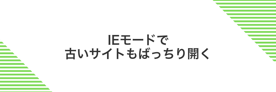 IEモードで古いサイトもばっちり開く