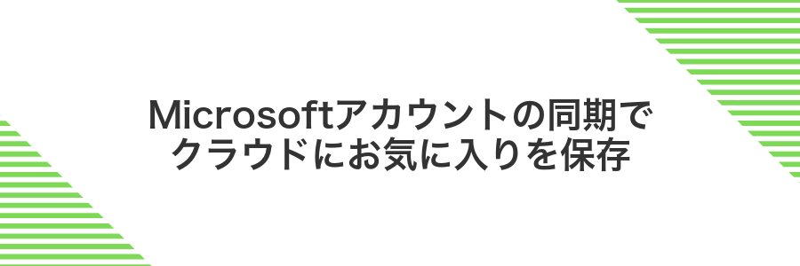 Microsoftアカウントの同期でクラウドにお気に入りを保存