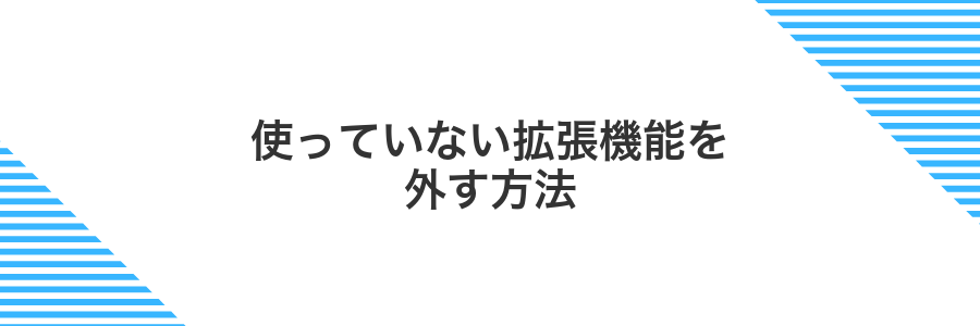 使っていない拡張機能を外す方法