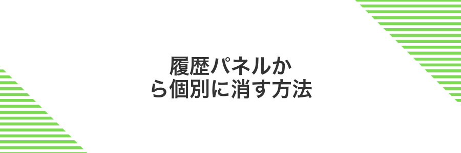 履歴パネルから個別に消す方法