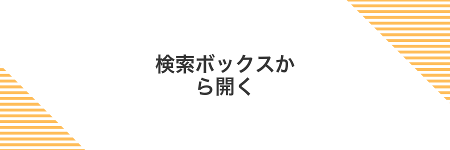 検索ボックスから開く