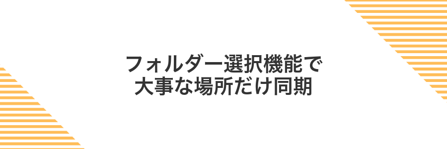 フォルダー選択機能で大事な場所だけ同期