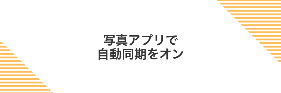 写真アプリで自動同期をオン