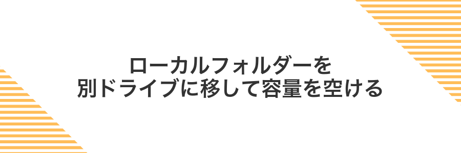 ローカルフォルダーを別ドライブに移して容量を空ける
