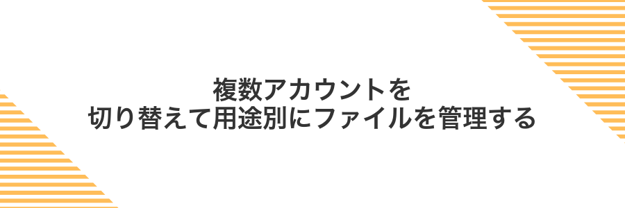 複数アカウントを切り替えて用途別にファイルを管理する