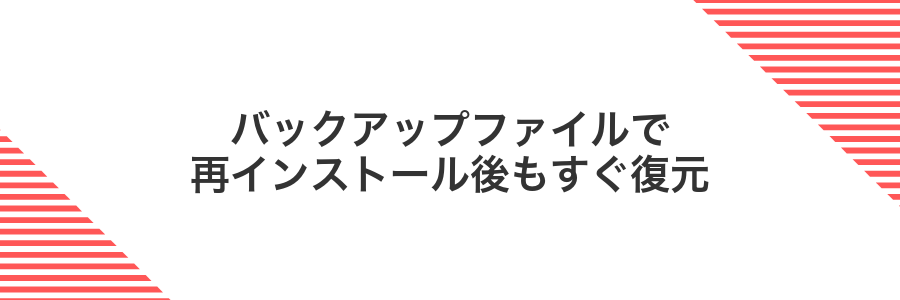 バックアップファイルで再インストール後もすぐ復元