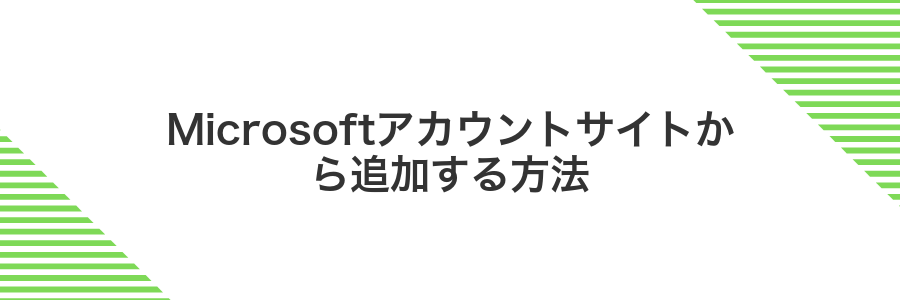 Microsoftアカウントサイトから追加する方法