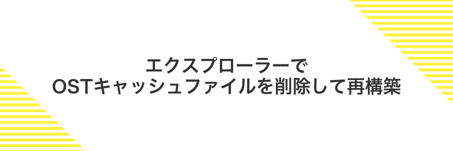 エクスプローラーでOSTキャッシュファイルを削除して再構築
