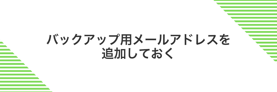 バックアップ用メールアドレスを追加しておく