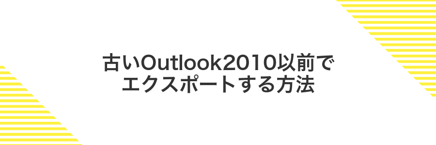 古いOutlook2010以前でエクスポートする方法