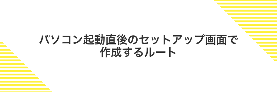 パソコン起動直後のセットアップ画面で作成するルート