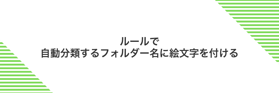 ルールで自動分類するフォルダー名に絵文字を付ける