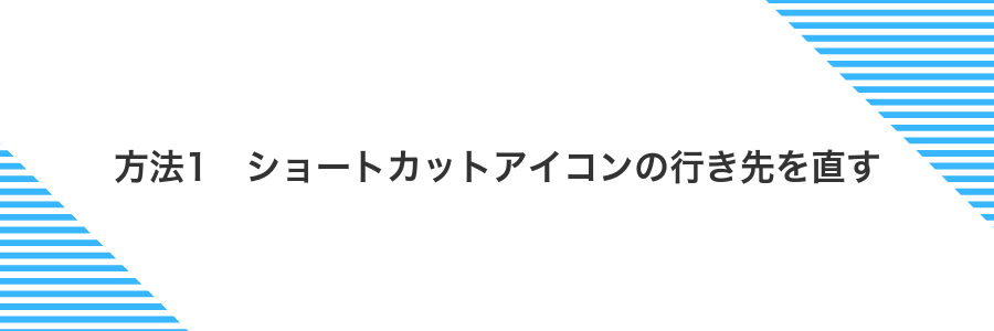 方法1 ショートカットアイコンの行き先を直す