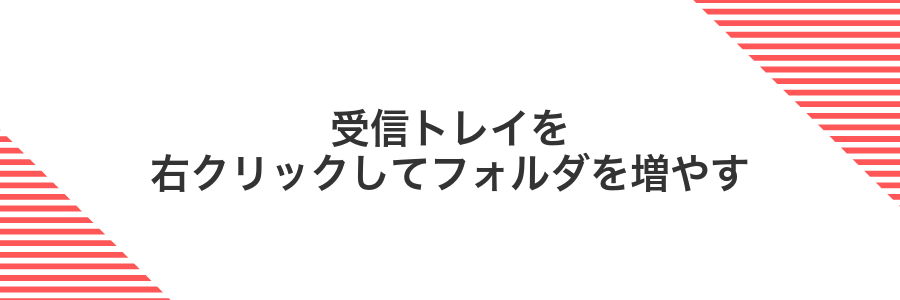 受信トレイを右クリックしてフォルダを増やす