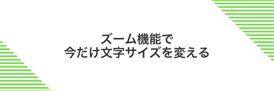 ズーム機能で今だけ文字サイズを変える