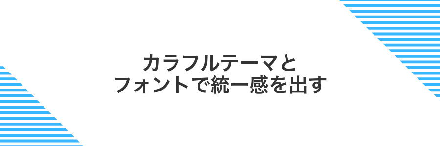 カラフルテーマとフォントで統一感を出す