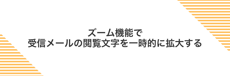 ズーム機能で受信メールの閲覧文字を一時的に拡大する