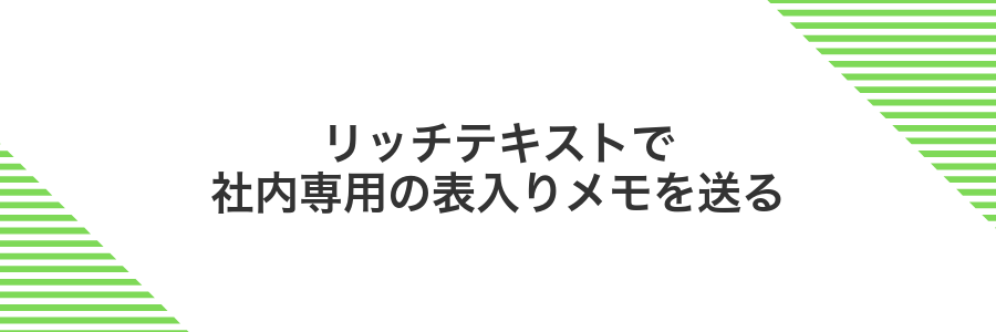 リッチテキストで社内専用の表入りメモを送る