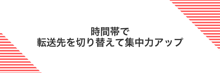 時間帯で転送先を切り替えて集中力アップ