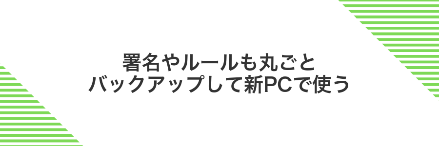 署名やルールも丸ごとバックアップして新PCで使う