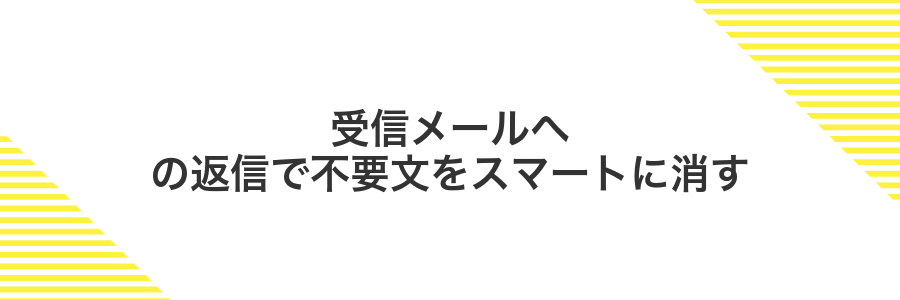 受信メールへの返信で不要文をスマートに消す