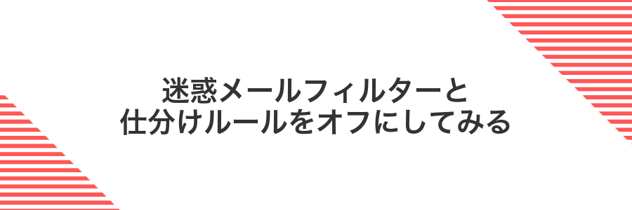 迷惑メールフィルターと仕分けルールをオフにしてみる