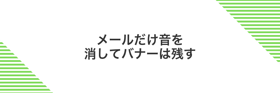 メールだけ音を消してバナーは残す