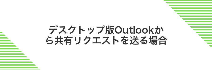デスクトップ版Outlookから共有リクエストを送る場合