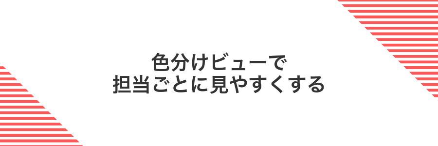 色分けビューで担当ごとに見やすくする