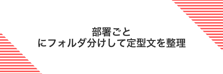 部署ごとにフォルダ分けして定型文を整理