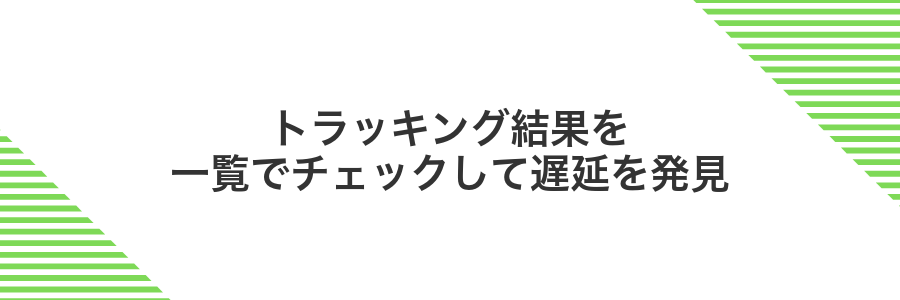 トラッキング結果を一覧でチェックして遅延を発見