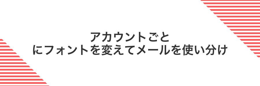 アカウントごとにフォントを変えてメールを使い分け