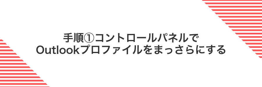 手順①コントロールパネルでOutlookプロファイルをまっさらにする