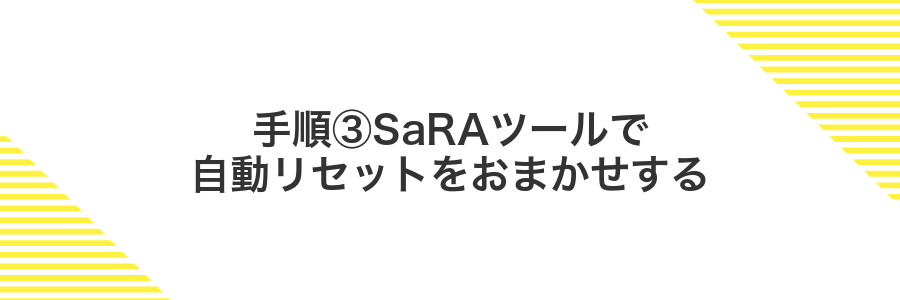 手順③SaRAツールで自動リセットをおまかせする