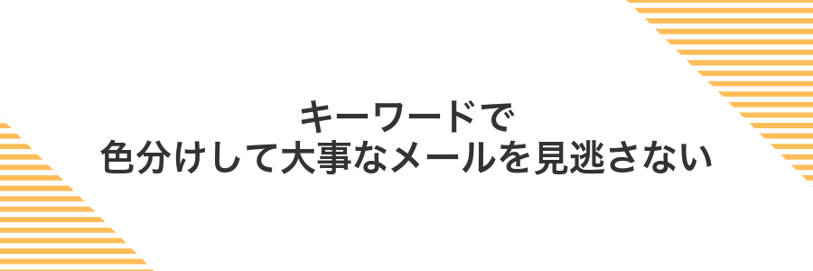 キーワードで色分けして大事なメールを見逃さない