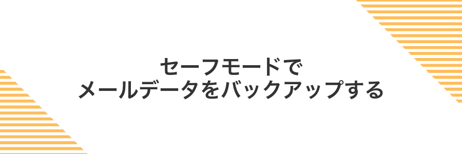 セーフモードでメールデータをバックアップする
