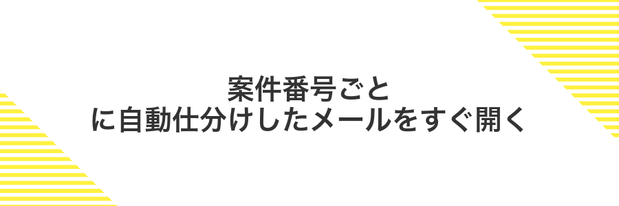 案件番号ごとに自動仕分けしたメールをすぐ開く