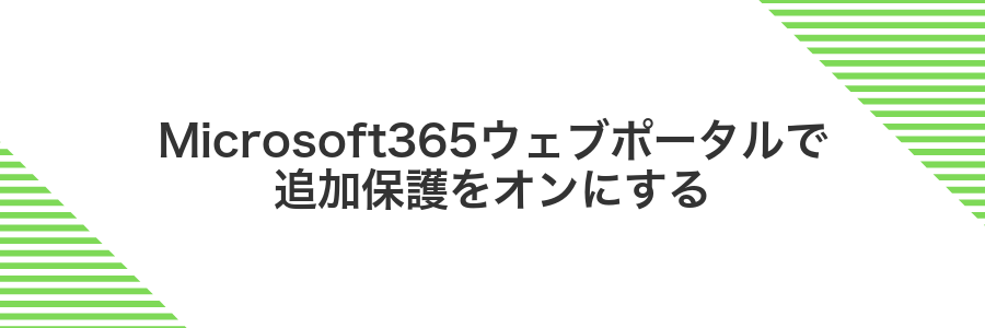 Microsoft365ウェブポータルで追加保護をオンにする