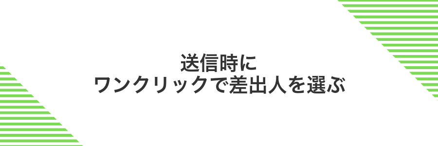 送信時にワンクリックで差出人を選ぶ