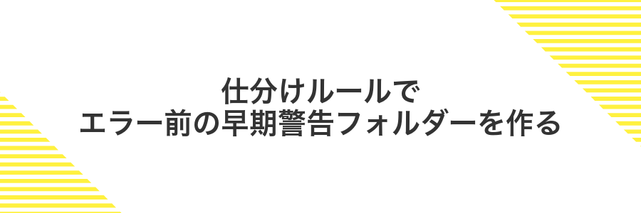 仕分けルールでエラー前の早期警告フォルダーを作る
